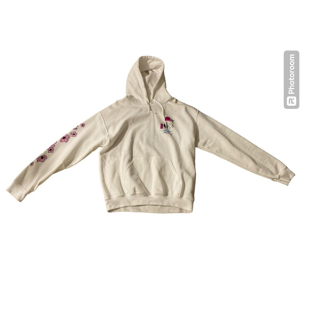 RIOT SOCIETY Sportswear Women's Girls Mens White Printed Hoodie‎ Sweatshirt Sz M